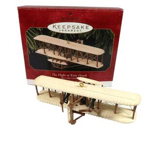 Hallmark Keepsake Ornament - Cream and Brown Biplane